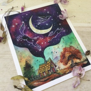 Autumnal Cottage, Print, 8x10 inches