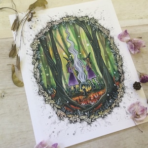 Two Witches, Print, 8x10 inches