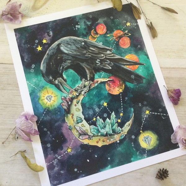 Curious Crow, 8x10 inches, Print