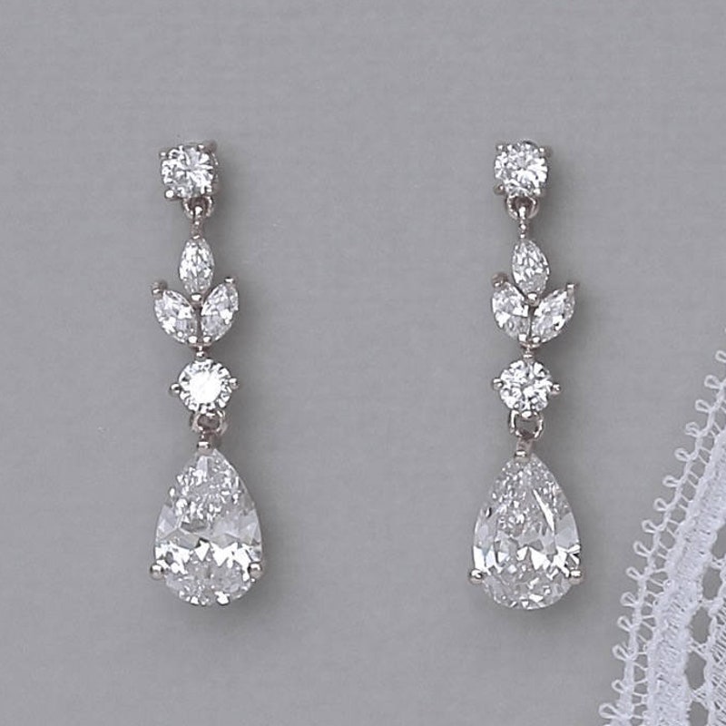 Crystal Bow Drop Earrings