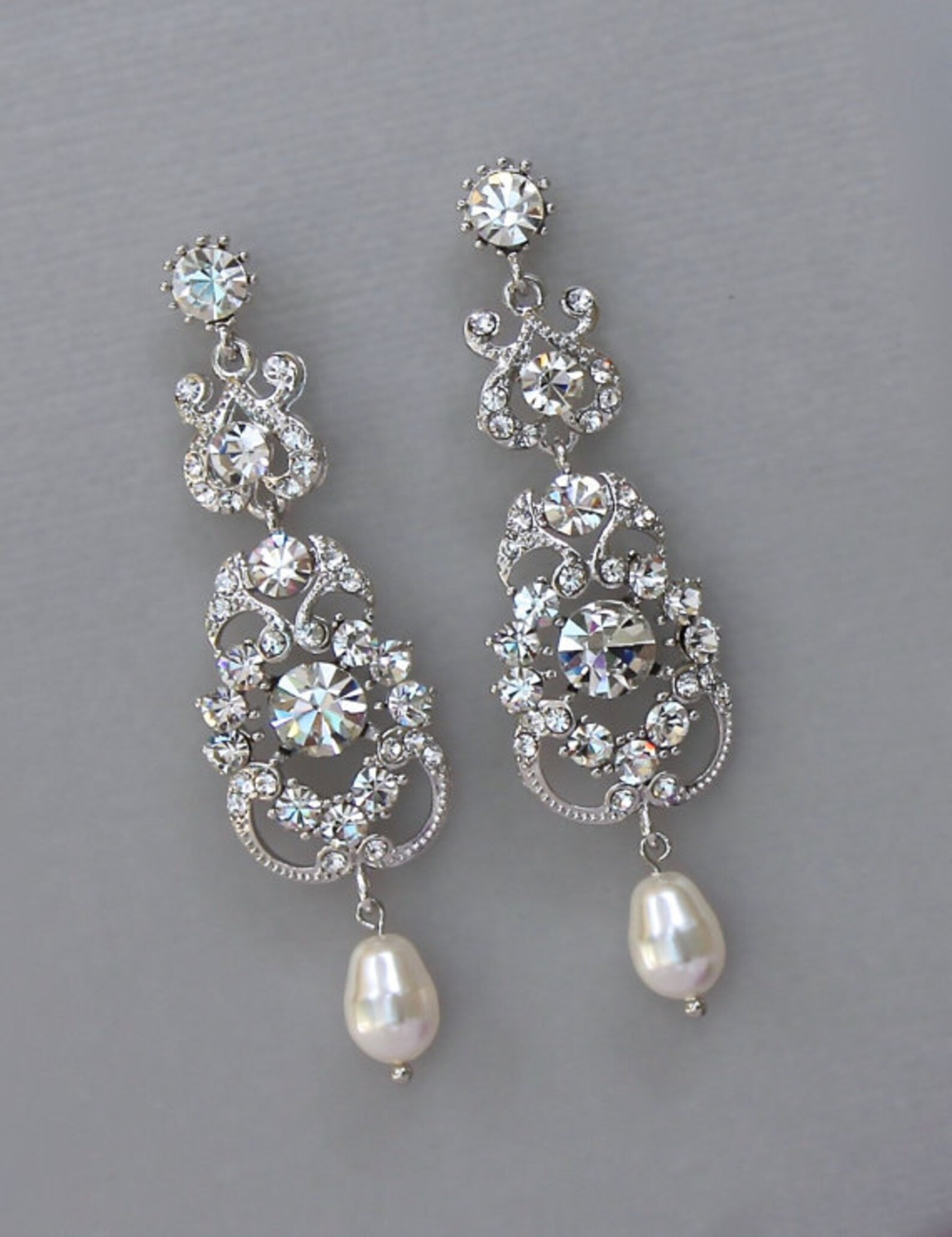 Vintage Chandelier Wedding Earrings Swarovski Crystal and Etsy