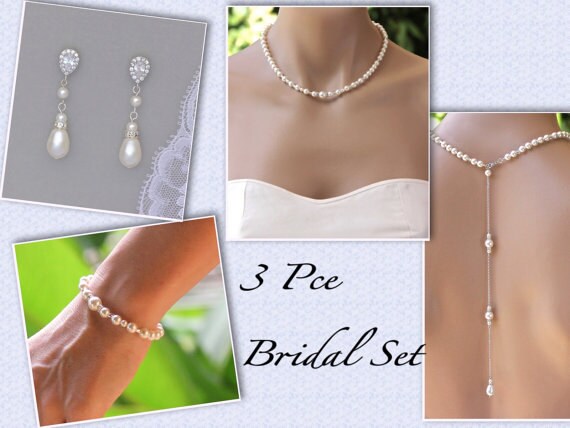 Pearl earrings set of 3 outlet
