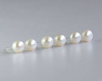 Pearl Stud Earring Sets, Freshwater Pearl  Earrings, Bridesmaids Earrings Sets,  Ivory Pearl Earrings, Natural Pearl Post Earrings