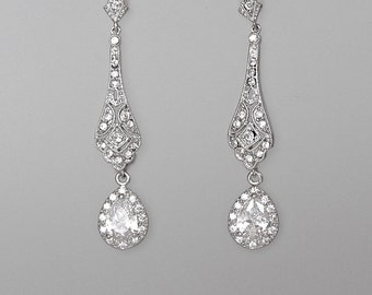 Chandelier Crystal Bridal Earrings, Crystal Drop Earrings, Wedding Earrings, NATALIA C