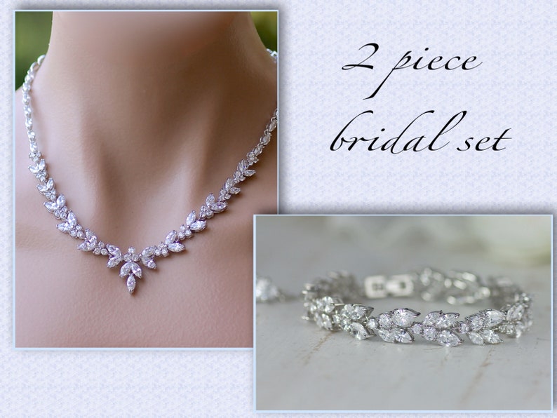 Bridal Jewelry Lowest price challenge Direct store Set White Necklace and Gold Earrings