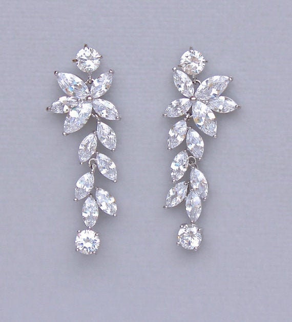 Crystal Chandelier Earrings Crystal Drop Wedding Earrings | Etsy