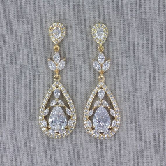 Orecchini Pendenti A Goccia Con Cristalli Marquise – Bigiotteria Elegante Per Donna, Regalo Per Sposa, Cerimonia E Festa