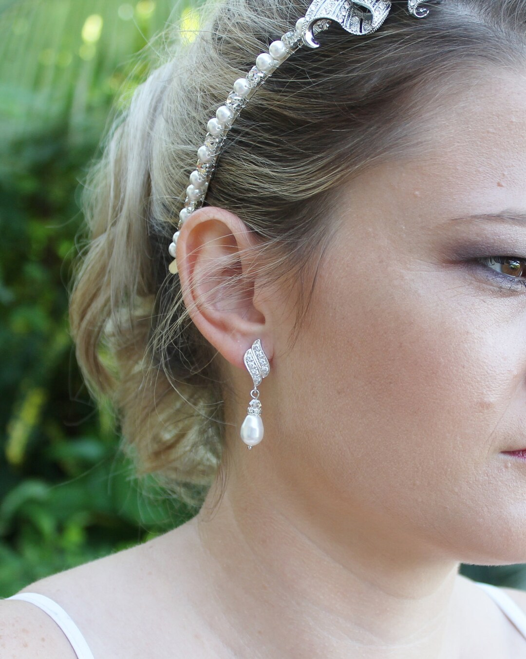 Brina Water Pearl Drop Bridal Wedding Earring