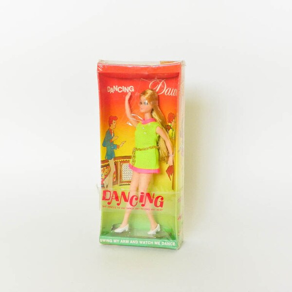 1970 Dancing Dawn Doll - Vintage Topper - Taped Cellophane - Green Spot On Knee - 70s Girls Toy