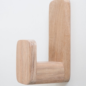 Selbstklebende Wandhaken Akazie Holz, 5er Set Skandinavische Wandhaken Minimalistische Klebehaken Bild 6