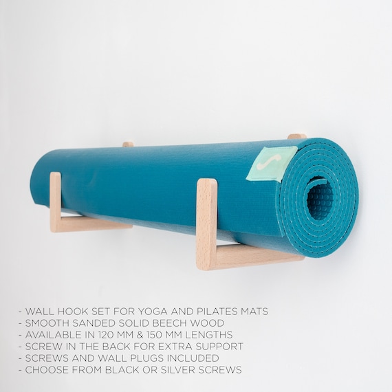 Wooden Yoga Mat Hooks Set, Two Lengths, Beech Wooden Yoga Mat