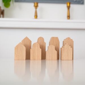 Dutch wooden decoration houses, small wooden village, wooden miniature houses, wooden decorative houses, Christmas decor houses