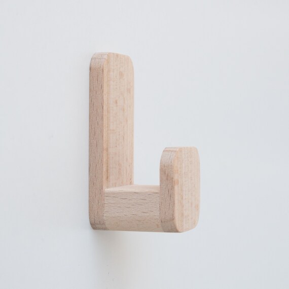 Set of 5 Self adhesive Beech Wooden Wall Hooks Wooden Accessoire Hooks Minimalist Decor Wall Hooks Etsy