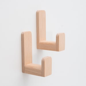 Self-adhesive beech wall hook, 40mm length, headphone holder, adhesive accessory hook