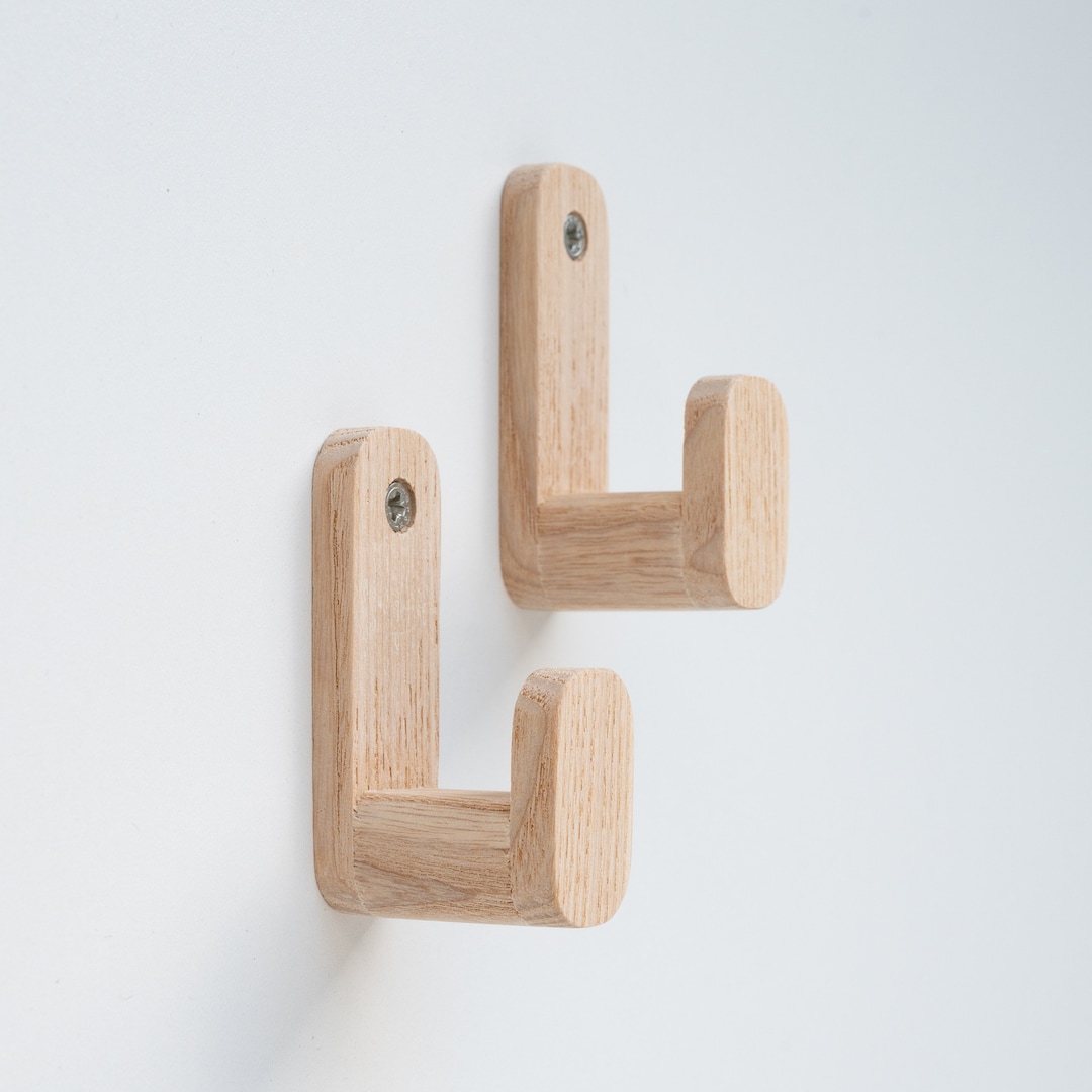 Ash Wooden Rounded Screwin Wall Hook Coat Hanger Etsy