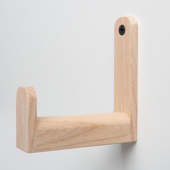 Gancho de pared para atornillar de madera de fresno extralargo perchero largo soporte para auriculares Etsy Espana