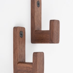 Walnut wooden oil finished screw-in wall hook, coat hook, clothing hanger, towel holder