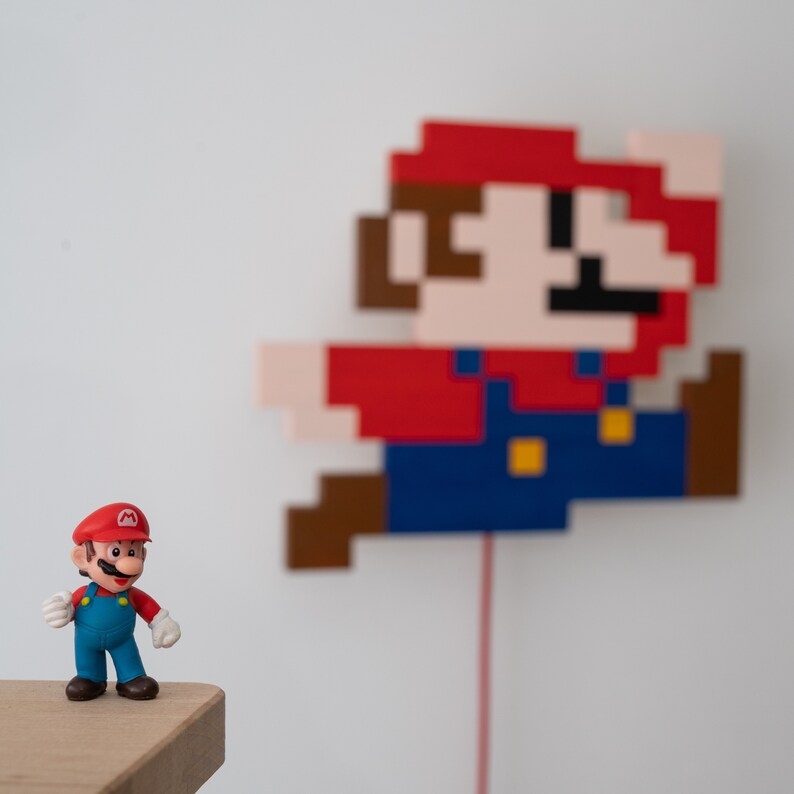 Super Mario 8 Bit Wall Lamp Nintendo Mario Wall Lamp Etsy
