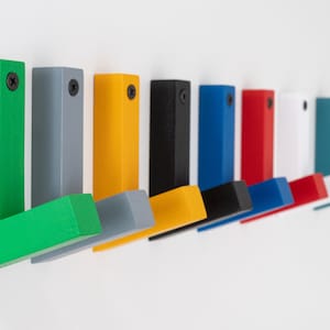 Colored beech wooden slanted screw-in wall hook