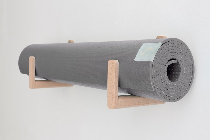 Wooden Yoga Mat Hooks Set Beech Wooden Yoga Mat Holder Etsy