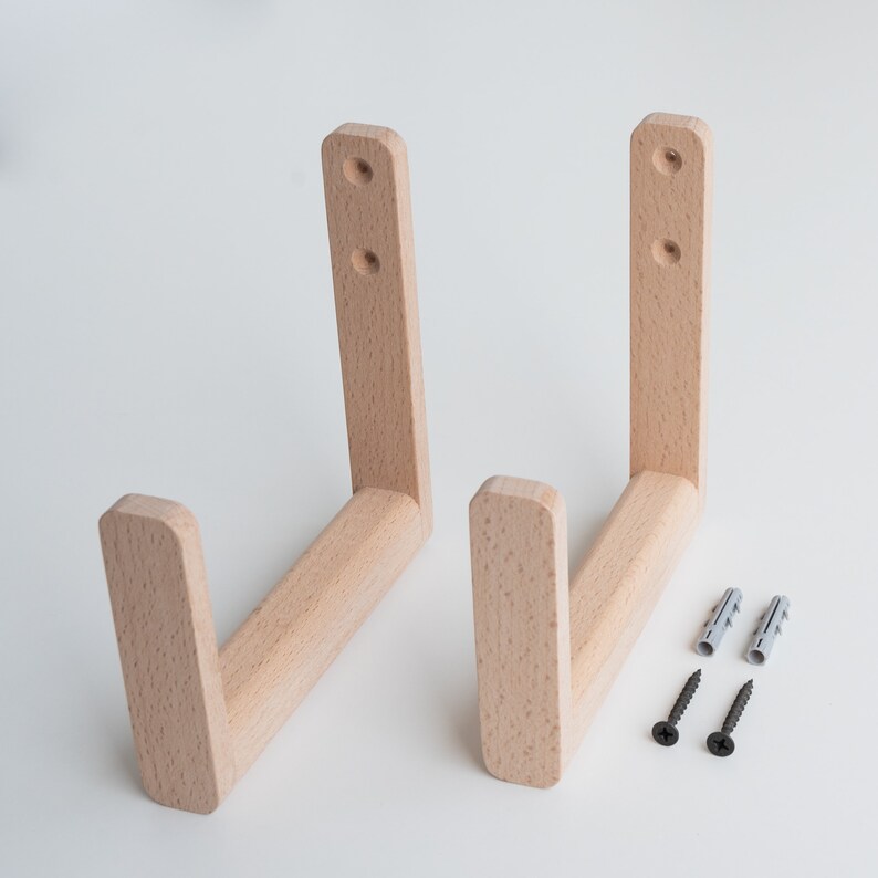 Wooden Yoga Mat Hooks Set Beech Wooden Yoga Mat Holder Etsy