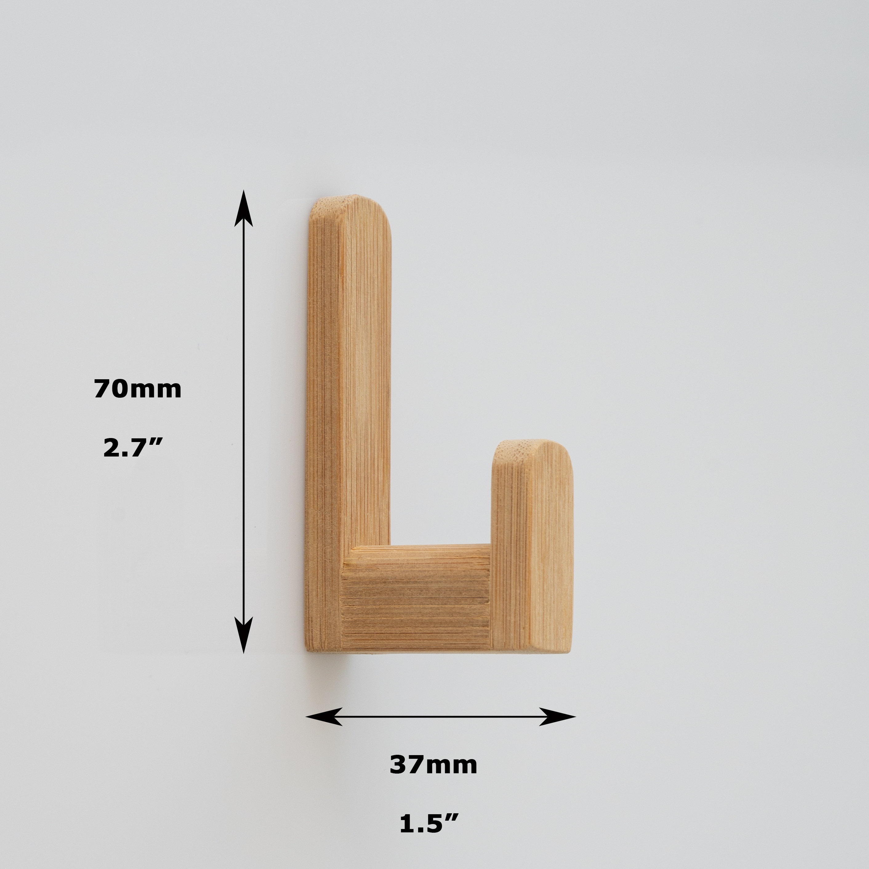 Set of 5 Selfadhesive bamboo wall hooks simple wall hooks Etsy