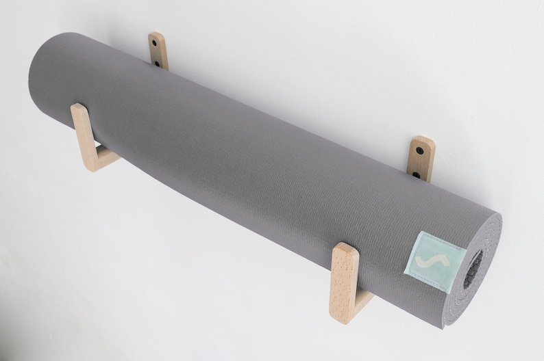 Wooden Yoga Mat Hooks Set Beech Wooden Yoga Mat Holder Etsy