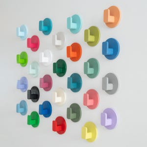 Ganchos de pared autoadhesivos redondos de madera de haya de colores, gancho para accesorios, soporte para joyas