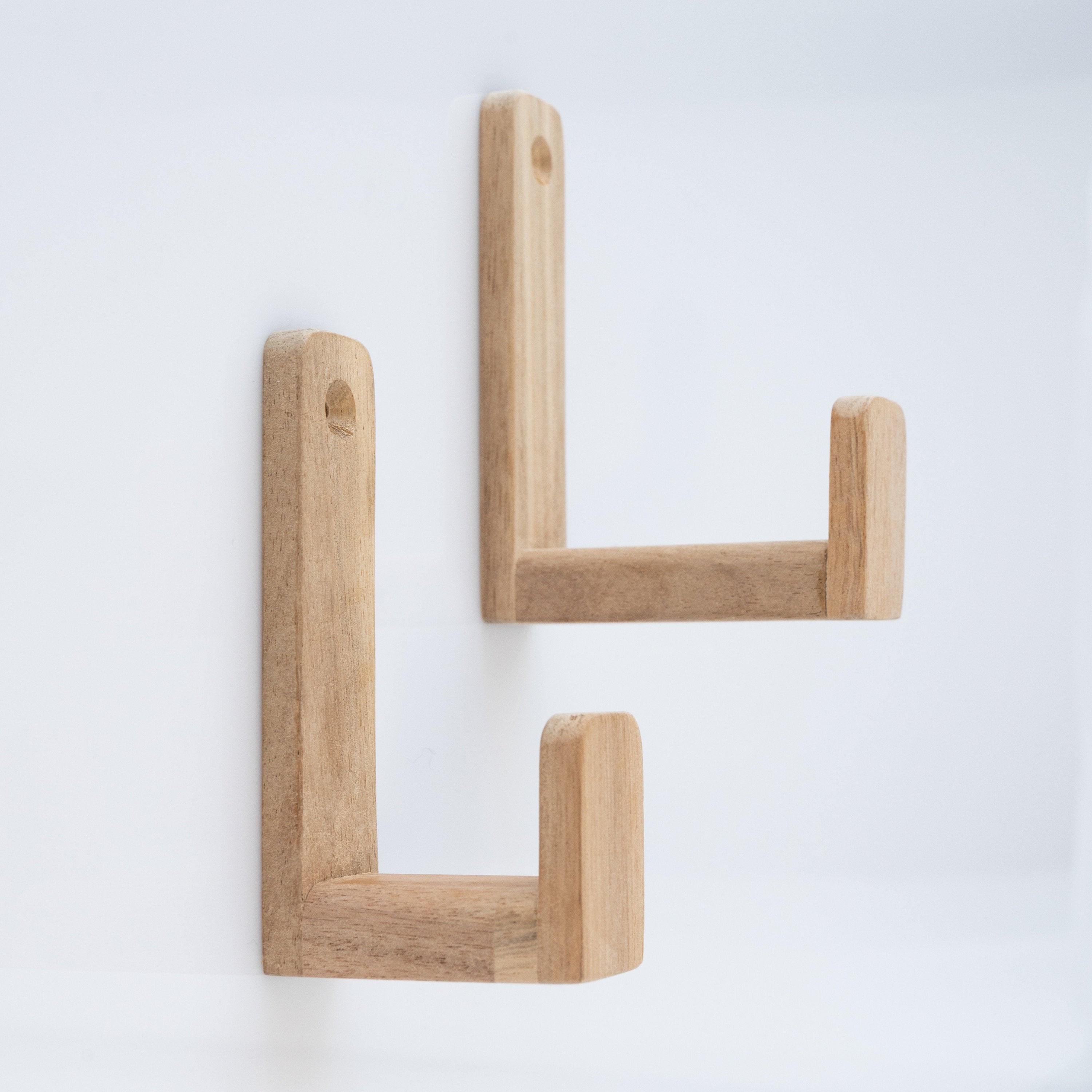 Extra long acacia wooden wall hooks wooden wall hook large Etsy