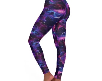 Eye-Catching High Waisted Yoga Leggings, Cosmic Smoke Design, Comfort Fit, Ideal for Gym & Everyday Wear, Trendy Gift for Fitness Lovers