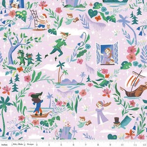 Forever Neverland - Main Princess - Peter Pan Fabric - Riley Blake Fabrics - Storybook Fabric- Jill Howarth - By the Yard - Captain Hook