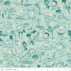 Forever Neverland - Neverland Map Songbird - Peter Pan Fabric - Riley Blake Fabrics - Storybook Fabric- Jill Howarth - By the Yard