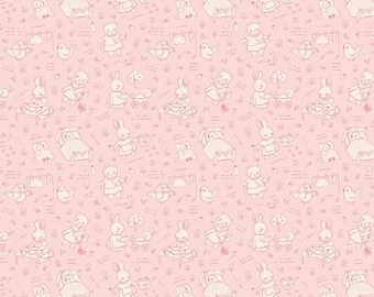 Home Sweet Home - Chore Time Pink - Elea Lutz - Poppie Cotton - Sweet Home Fabric - Retro Fabric - Reproduction Fabric - 30s fabric
