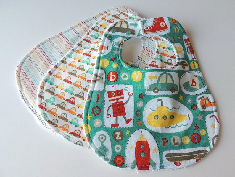 Baby Bibs Boy Crazy Bibs robot Bibs Vintage Theme Baby Etsy