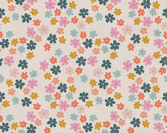 Dino Dreams- Flowers - Iris + Seas- PBS Fabrics - Floral Fabric - Fabric by the Yard- Rainbow Fabrics - Flower Fabric - Pastel Fabric