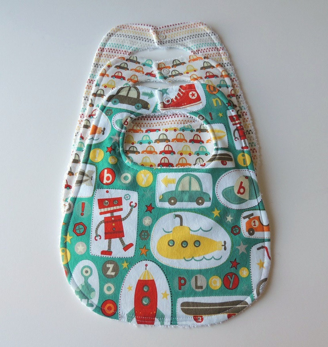Baby Bibs Boy Crazy Bibs robot Bibs Vintage Theme Baby Etsy