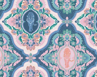 Damask Jungle Cats - Pieces of India - Tiger Fabric - Bengal Fabric - Indian Fabric - Fabric - PBS Fabrics - Paintbrush Fabrics