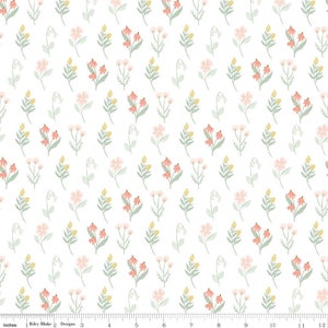 It's a Girl - Floral White -  Fabric -Riley Blake Fabrics- Fabric by the Yard- Pink Floral Fabric