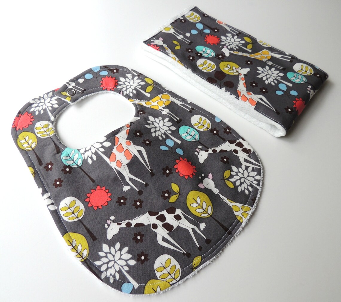 Baby Bib Burp Cloth Set One Bib One Burp Cloth Gender Etsy