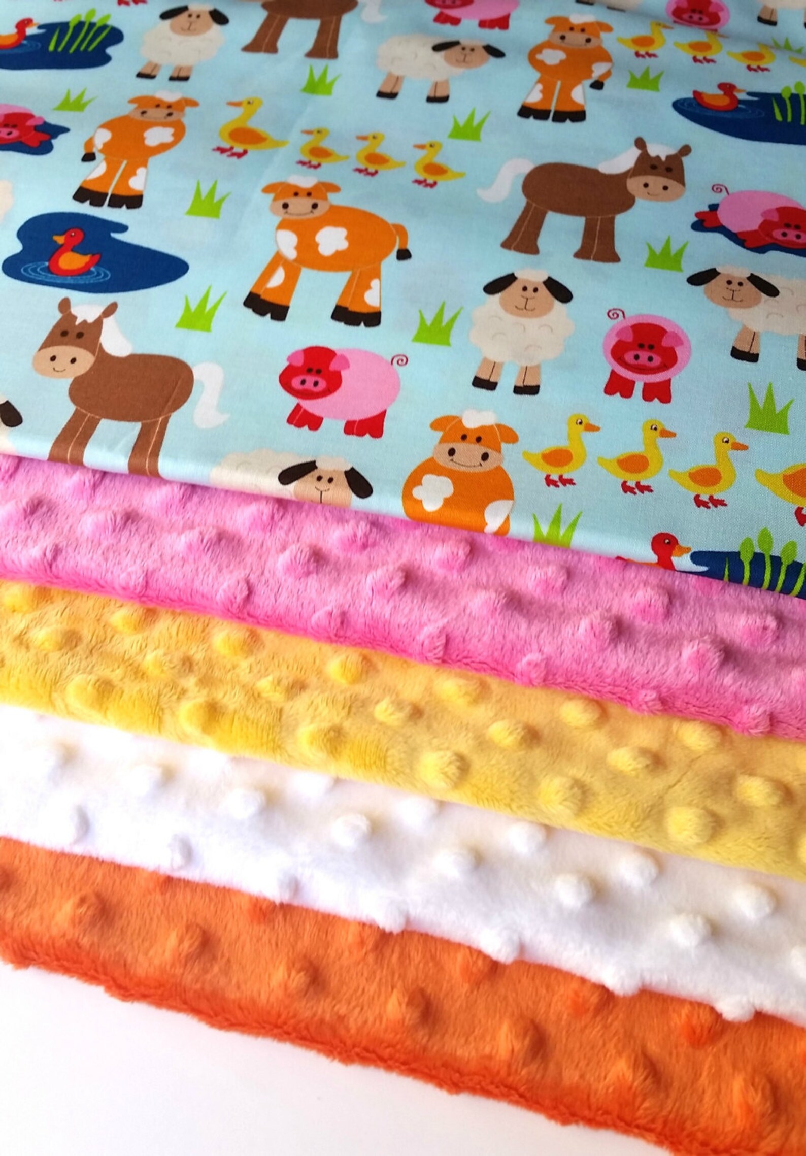 Farm Animal Minky Blanket MADE TO ORDER Farm Animal Blanket Etsy