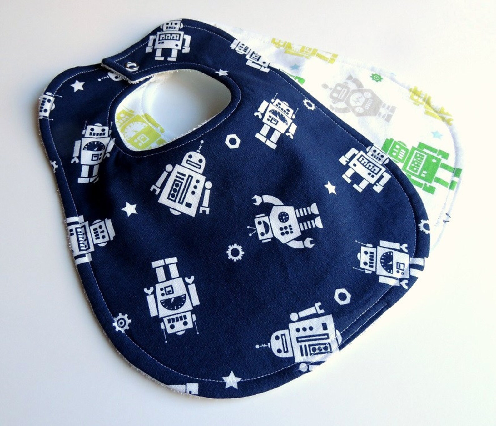 Robot Baby Bibs Baby Bibs Robot Bibs Navy Blue Baby Bibs Etsy