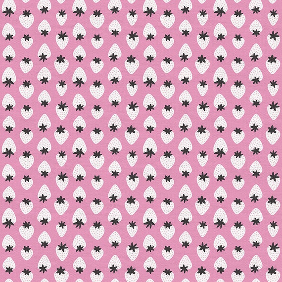 Fruity - Strawberry Fabric - Lavender Strawberry Fabric - PBS Fabrics - Fabric by the Yard- Fabrics - Berry Fabric - Pastel Fabric