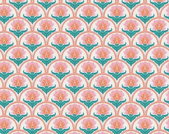 Indian Iris Teal Orange - Pieces of India - Iris Fabric - Tiger Fabric - Indian Fabric - Fabric - PBS Fabrics - Paintbrush Fabrics