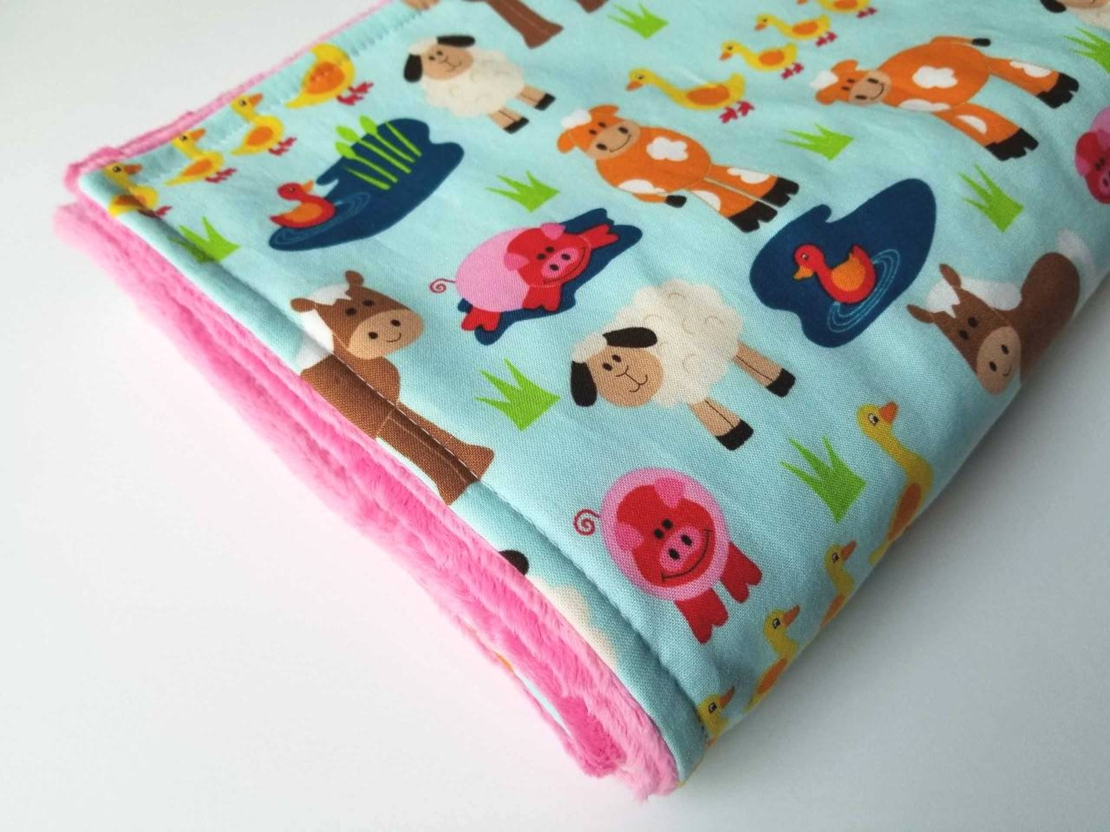 Farm Animal Minky Blanket MADE TO ORDER Farm Animal Blanket Etsy