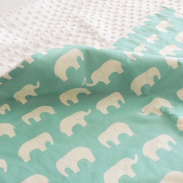 SOFORT LIEFERBAR - Ellie Fam by Birch Organic Fabrics - Elefant Babydecke - Bio-Baumwolle - geschlechtsneutral - Babybettdecke