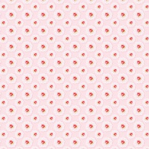 Market Day- Doily Pink - Poppie Cotton - Strawberry Fabric - 1930s Reproduction Fabric - Repro Fabric - Lace Print Pink