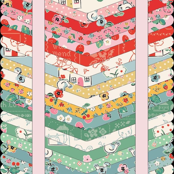 Home Sweet Home Precuts - 5 or 10 inch stacker or Fat Quarter Bundle- Poppie Cotton - 1930s Reproduction Fabric - Repro Fabric - Blue Birds