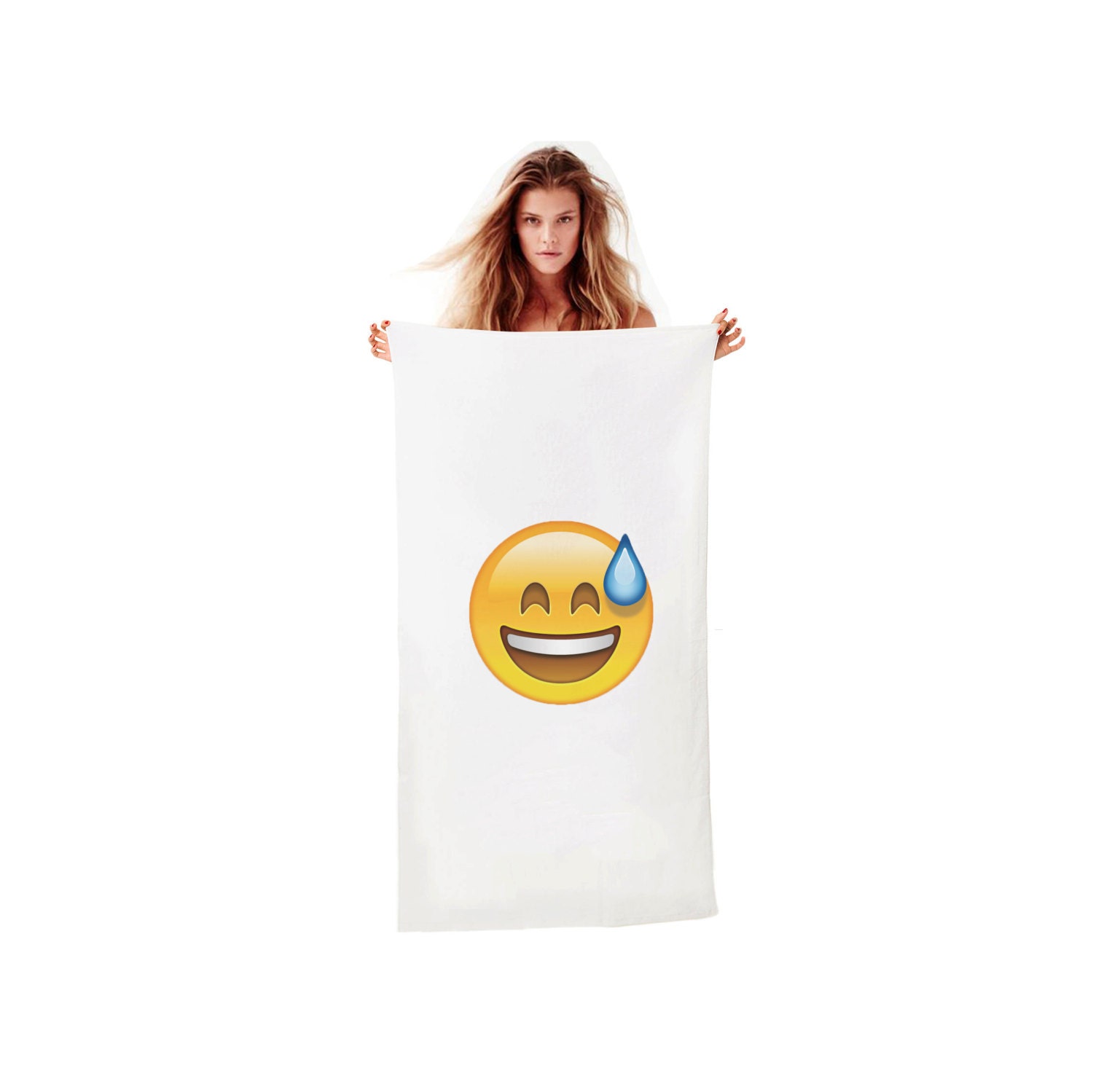 Smiling Face Emoji Towel Emoticon Smile Bath Beach Pool Summer Etsy