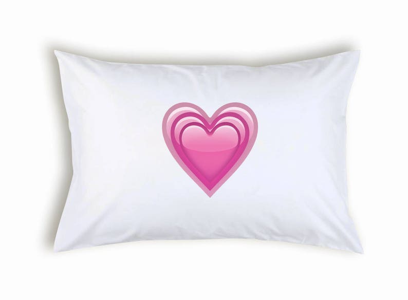 Hearts inside Emoji Pillowcase Gift Present For Lovers Him Her Two Fans Christmas Valetine/'s Day Romantic Bedding Pillow Case Cover