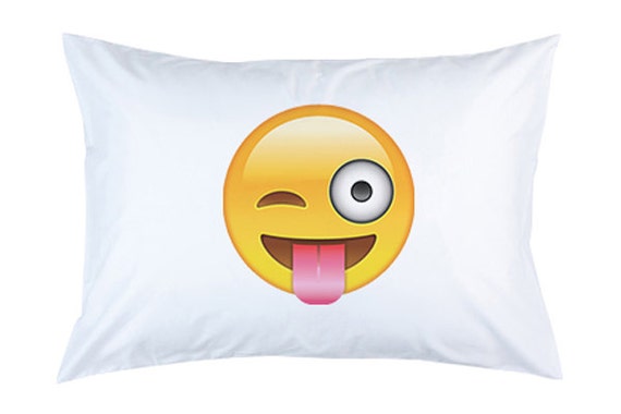 Face with stuck out tongue Emoji pillow Emoji Pillow Case Face screaming in